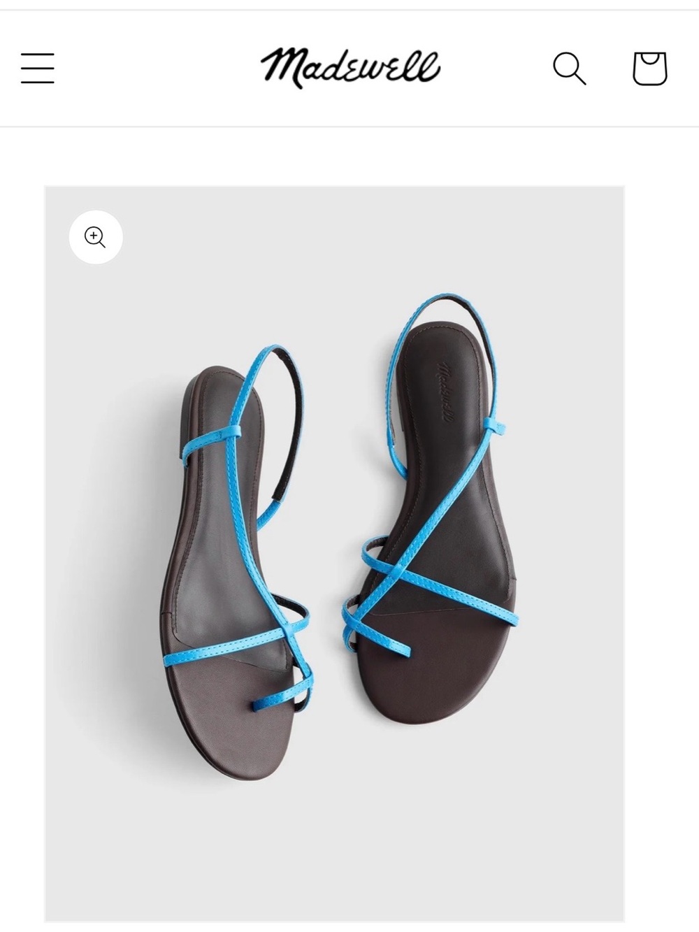 Madewell Bright Turquoise-Strap Brown Slingback Sandals